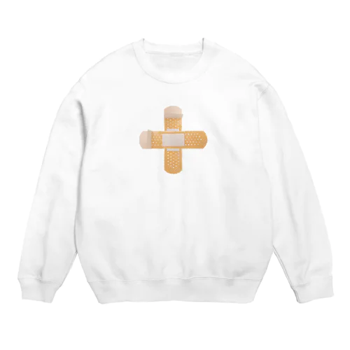 絆創膏 実写 (クロス) Crew Neck Sweatshirt