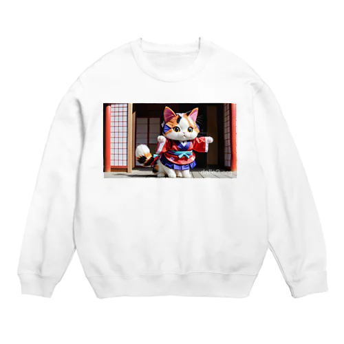 三毛猫のグッズ Crew Neck Sweatshirt