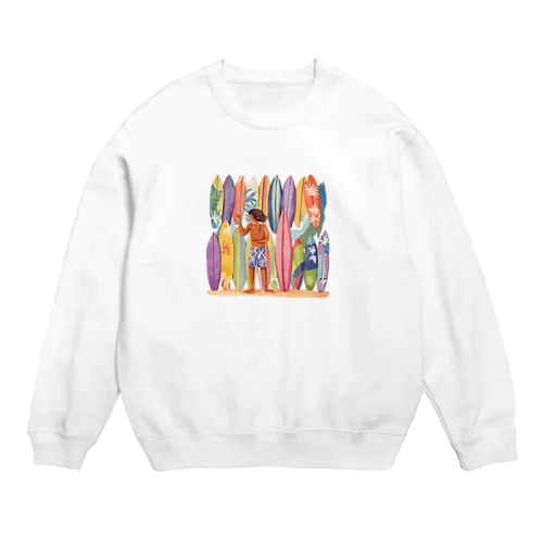 サーフボードとロコ（男の子バージョン） Crew Neck Sweatshirt