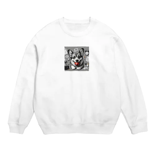 遊びたいコーギー Crew Neck Sweatshirt