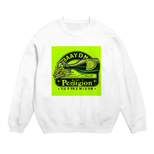 ドンペリ　骸骨　蛍光グリーン Crew Neck Sweatshirt