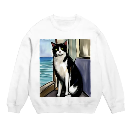 旅する猫 Crew Neck Sweatshirt