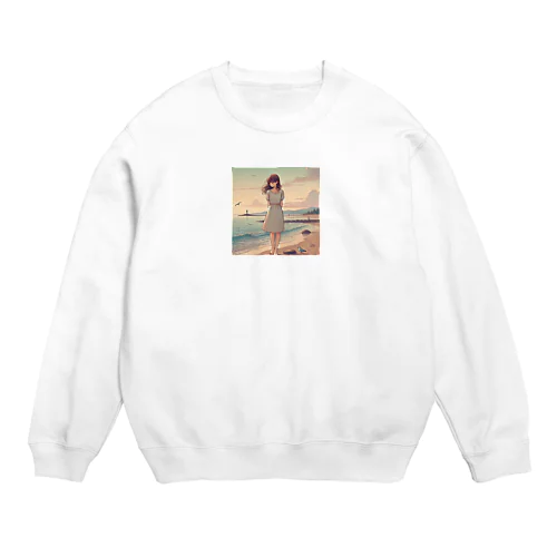 海辺の女の子 Crew Neck Sweatshirt