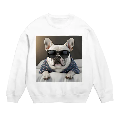 おやすみBOSS犬 Crew Neck Sweatshirt