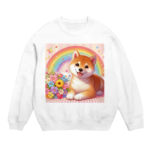 夢の中の柴犬 Crew Neck Sweatshirt