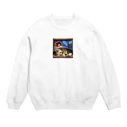 猫とアヒルの子の愛 Crew Neck Sweatshirt