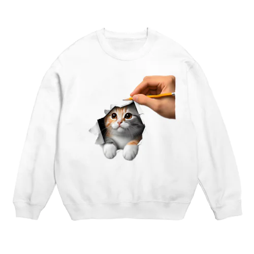 猫が出てくる Crew Neck Sweatshirt