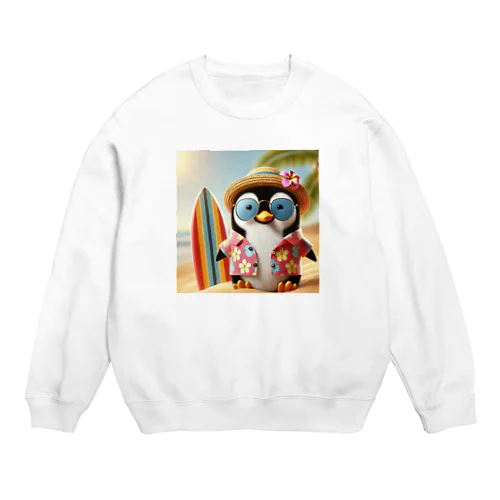 南国のペンギンさん Crew Neck Sweatshirt