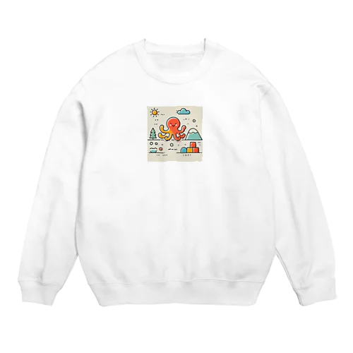 小学生の描いたタコ Crew Neck Sweatshirt