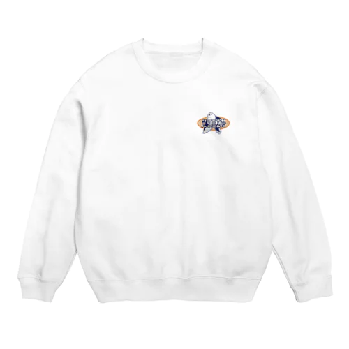 シマエナガ　レトロ風 Crew Neck Sweatshirt