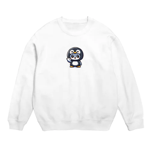 OKサイン着ぐるみネコ Crew Neck Sweatshirt