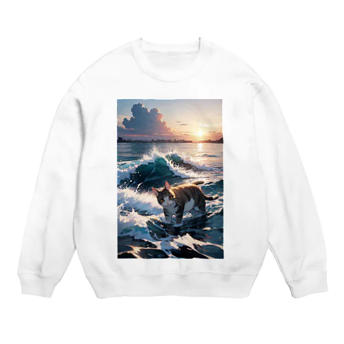 今から泳ぐ練習するから見ててね！ Crew Neck Sweatshirt