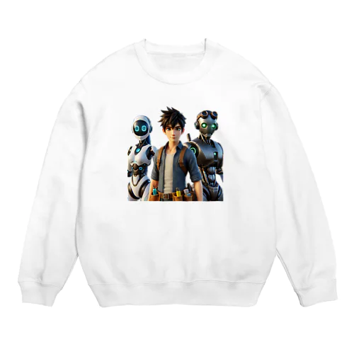 未来都市のロボットたち Crew Neck Sweatshirt