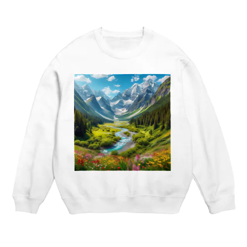 山間の風景 Crew Neck Sweatshirt