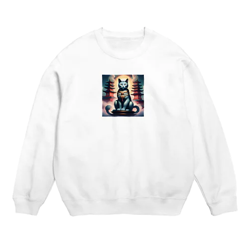 大仏風猫 Crew Neck Sweatshirt