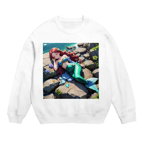 人魚姫のお昼寝 Crew Neck Sweatshirt