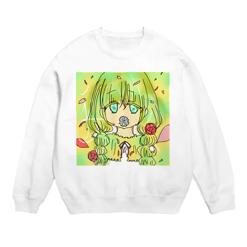 花と女の子 Crew Neck Sweatshirt