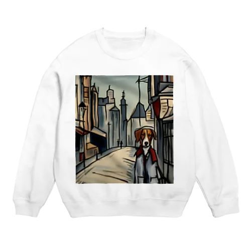 Dog in London  Crew Neck Sweatshirt