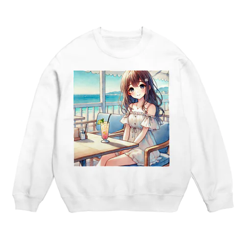 浜辺のカフェで Crew Neck Sweatshirt