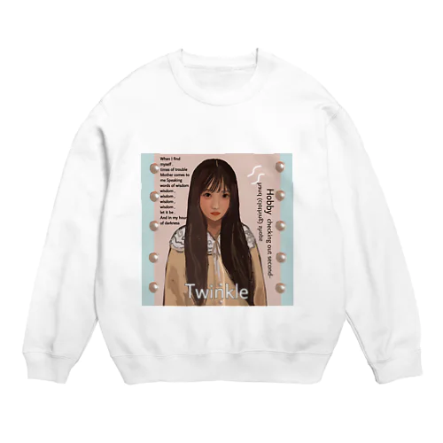 シースルーバングGIRL Crew Neck Sweatshirt