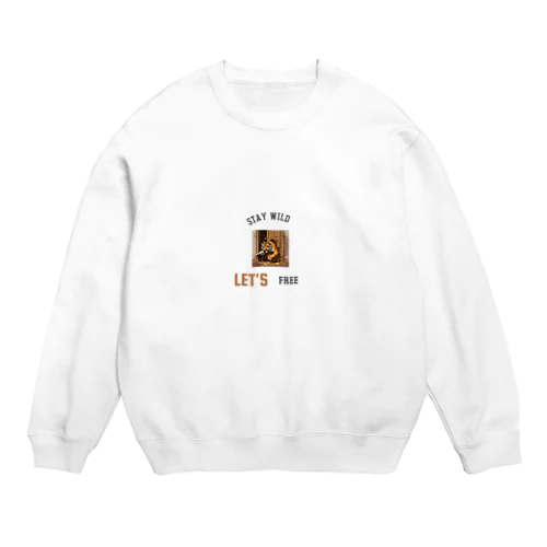 ドアをぶち破るトラ Crew Neck Sweatshirt