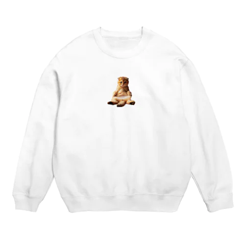 くつろぐスコティッシュフォールド Crew Neck Sweatshirt