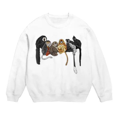 おさる達の見る先には Crew Neck Sweatshirt