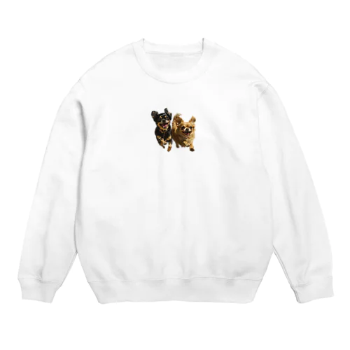 ハピハピチワワ Crew Neck Sweatshirt