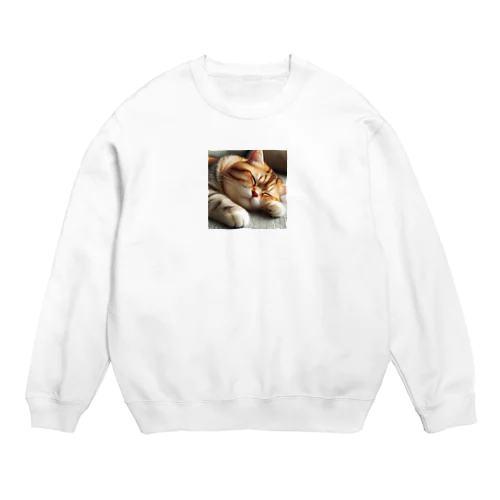 猫×睡眠×癒し Crew Neck Sweatshirt