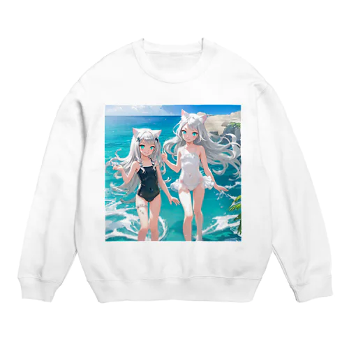 猫耳少女00022 Crew Neck Sweatshirt