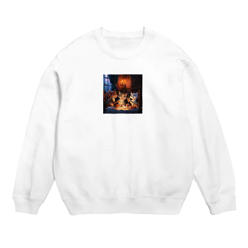 ネコの楽しいディナーニャン　Tomoe bb 2712 Crew Neck Sweatshirt