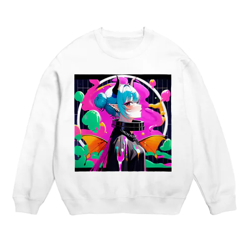 可愛い小悪魔 Crew Neck Sweatshirt