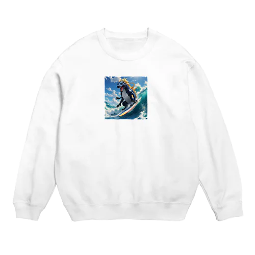 サーフィンをするファフニール Crew Neck Sweatshirt