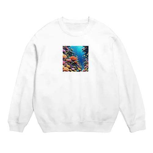 蒼いサンゴ礁 Crew Neck Sweatshirt