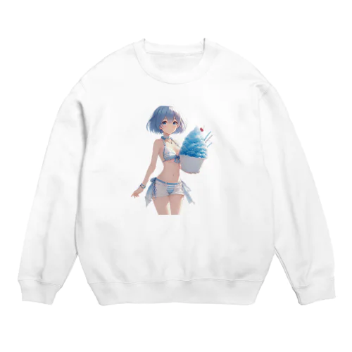 巨大なかき氷と千賀 Crew Neck Sweatshirt