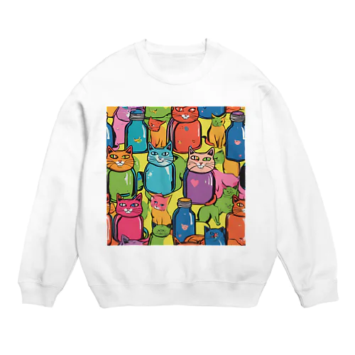 ポップな猫 Crew Neck Sweatshirt