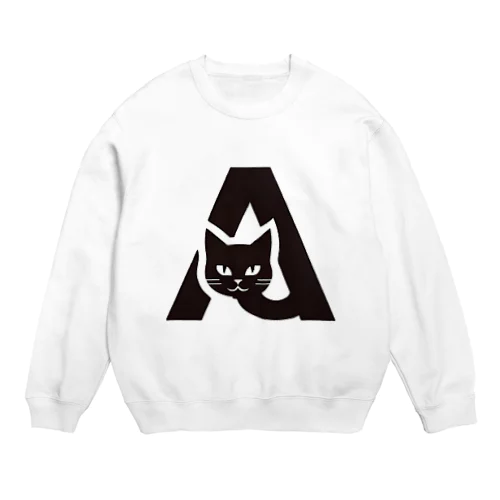 猫文字（A) Crew Neck Sweatshirt