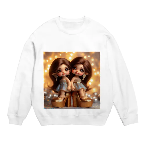 双子の可愛い女の子💍 Crew Neck Sweatshirt