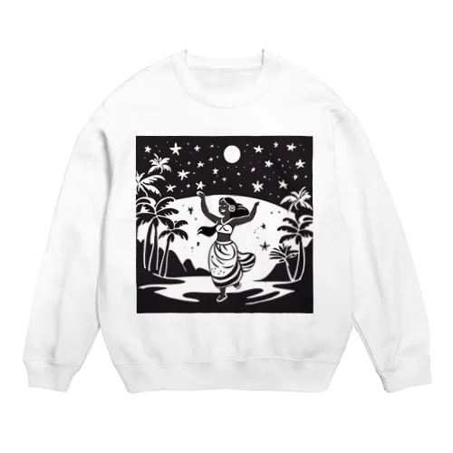 星空の下のフラダンサー Crew Neck Sweatshirt