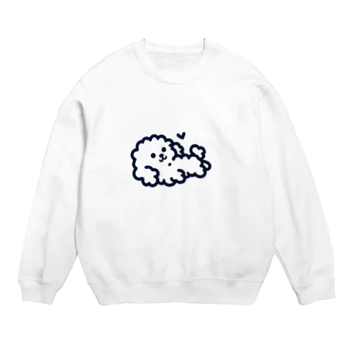 イラスト犬シリーズ　「プードル」 Crew Neck Sweatshirt