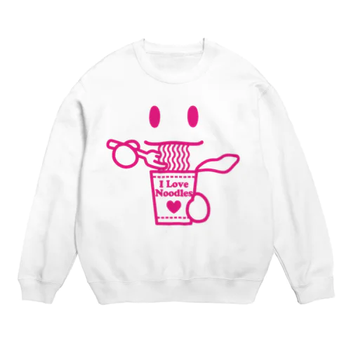 ラーメン大好き I Love Noodles(赤) Crew Neck Sweatshirt