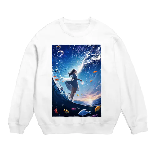 幻想的な女の子 Crew Neck Sweatshirt