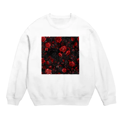 イラスト　深紅の美しい薔薇　3 Crew Neck Sweatshirt