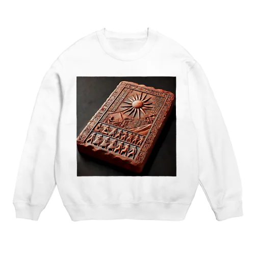 エジプト風の石板赤 Crew Neck Sweatshirt