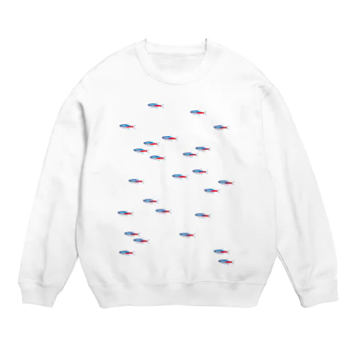 ネオンテトラのアクアリウム Crew Neck Sweatshirt