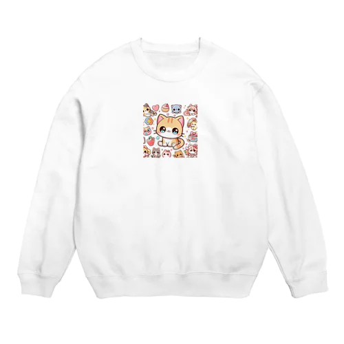 にゃんこたちのスイートワールド Crew Neck Sweatshirt