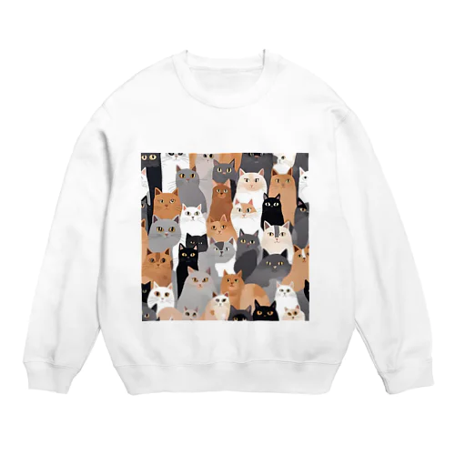 猫の集会 Crew Neck Sweatshirt