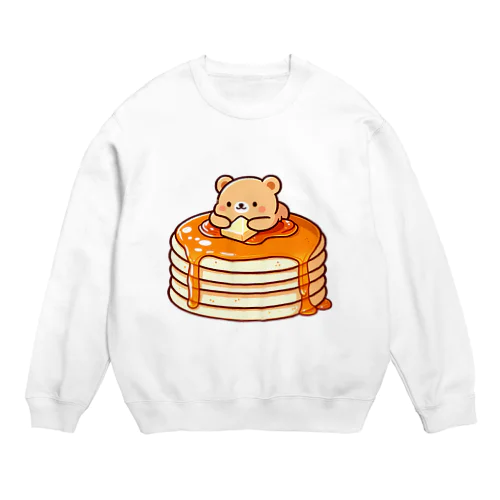 ホットケーキとクマさん Crew Neck Sweatshirt