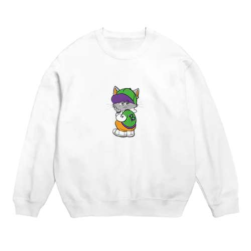 ストリートにゃんこ Crew Neck Sweatshirt