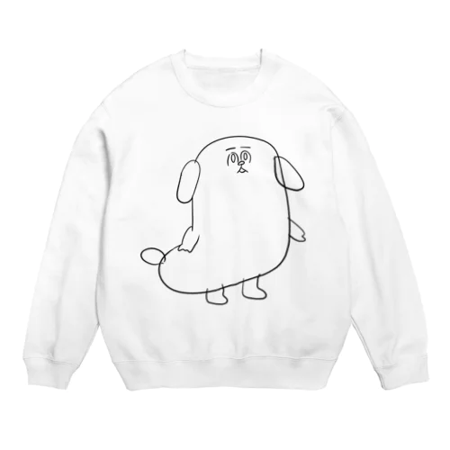 もじゃまる茫然　黒 Crew Neck Sweatshirt